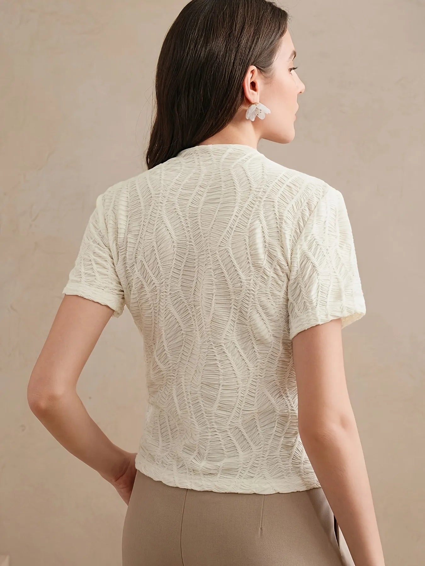 Textured Short-Sleeve Top