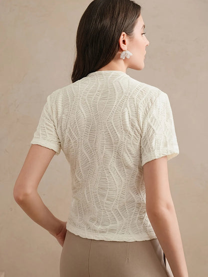 Textured Short-Sleeve Top