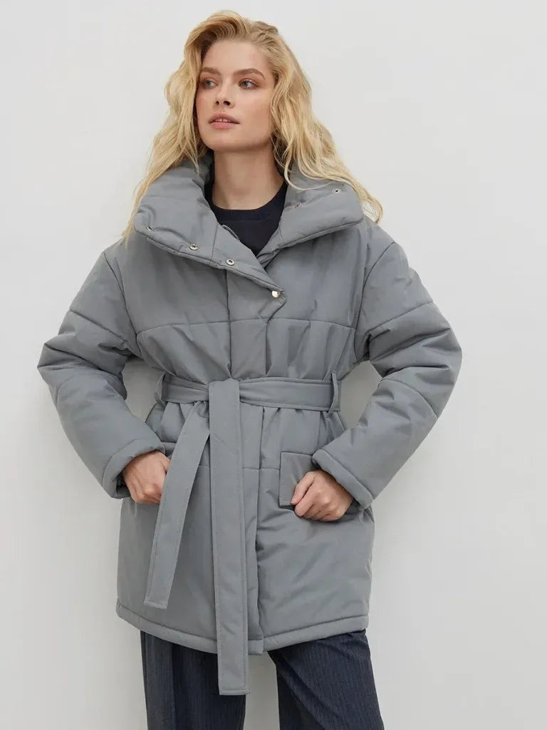 Urban Casual Winter Coat With Pockets & Zip Closure