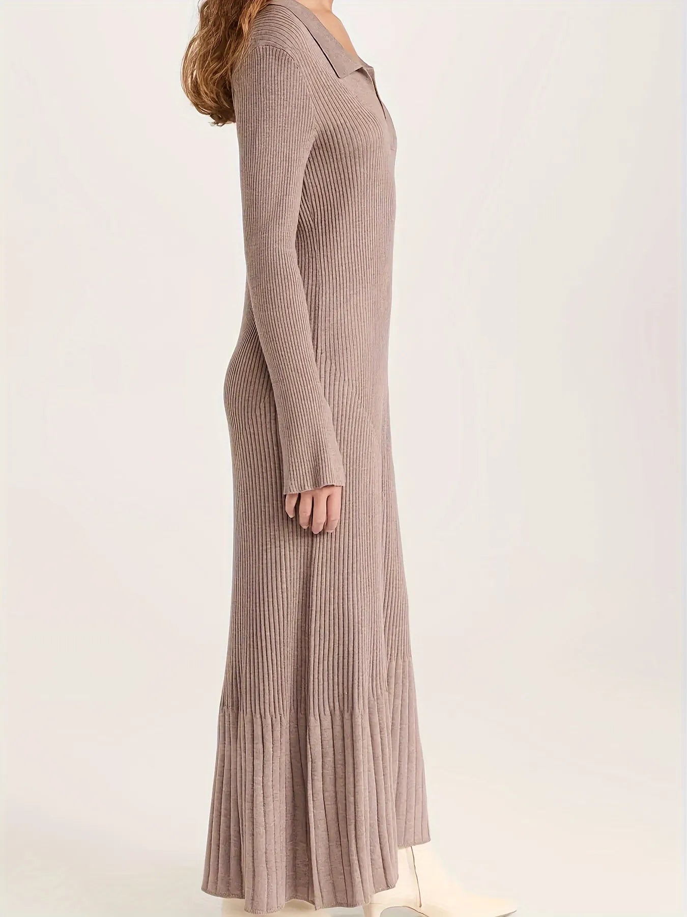 Viscose Blend V Neck Dress