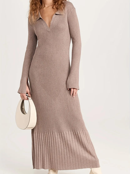 Viscose Blend V Neck Dress