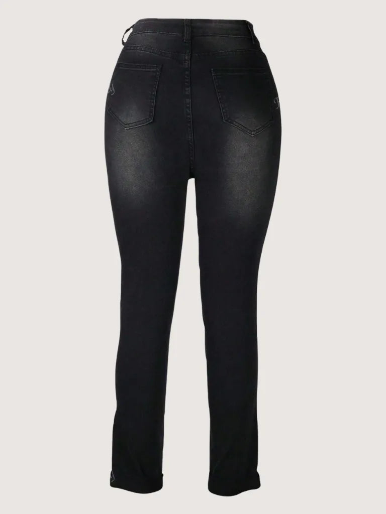 Black jeans on a white background