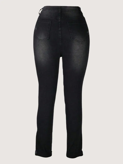 Black jeans on a white background