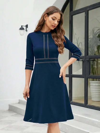 Women's Vintage A-Line Midi Dress