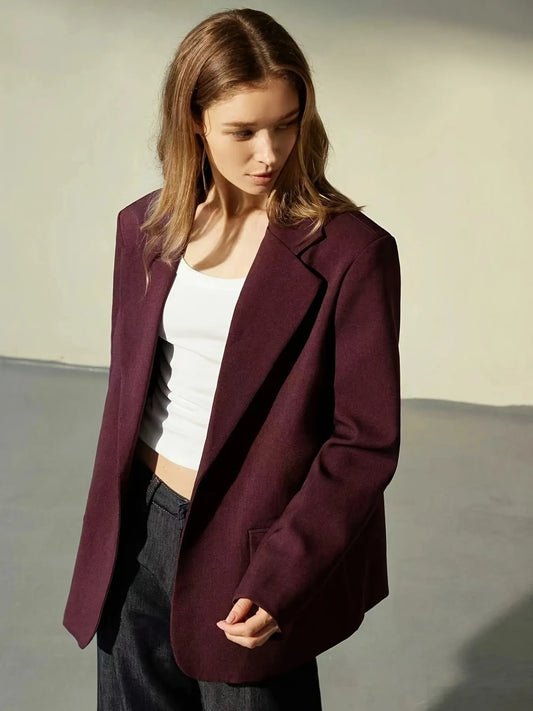 Wool-Blend Tailored Blazer