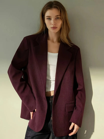 Wool-Blend Tailored Blazer