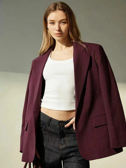 Wool-Blend Tailored Blazer