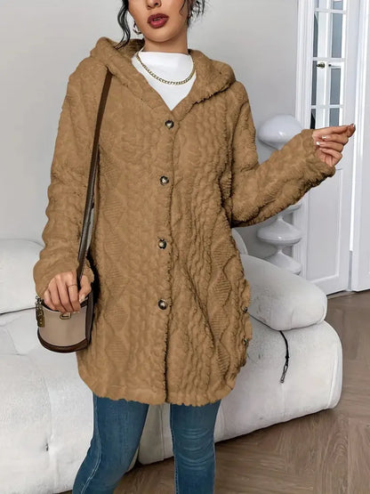 Wool-Blend Textured Buttoned Cardigan
