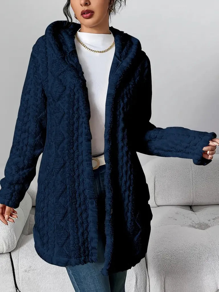 Wool-Blend Textured Buttoned Cardigan