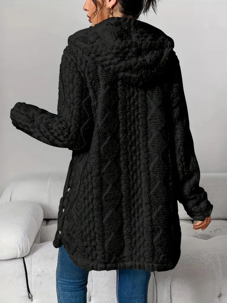 Wool-Blend Textured Buttoned Cardigan