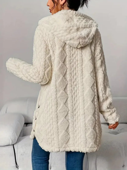 Wool-Blend Textured Buttoned Cardigan
