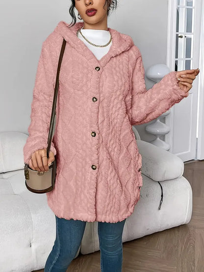 Wool-Blend Textured Buttoned Cardigan