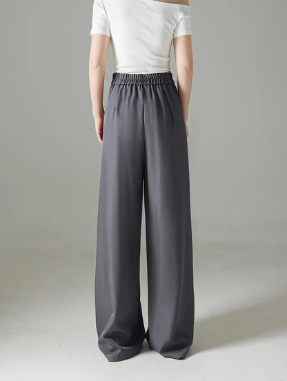 Women’s High-Waist Wide-Leg Suit Trousers in Beige