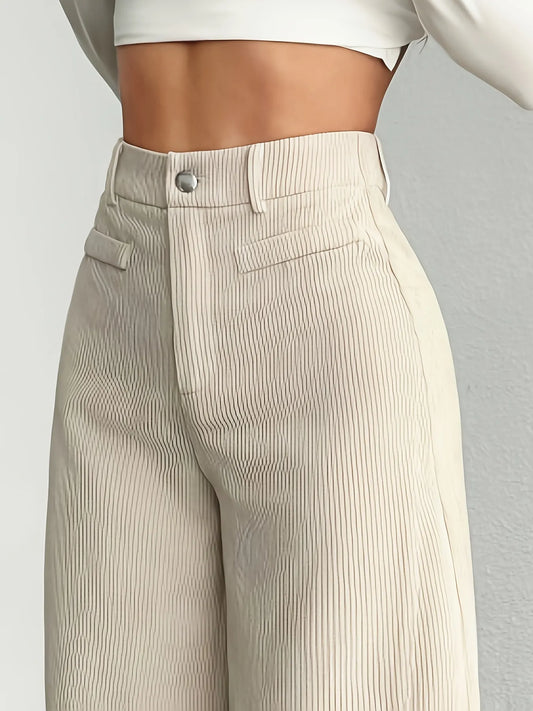 Women’s High-Waist Wide-Leg Velvet Trousers
