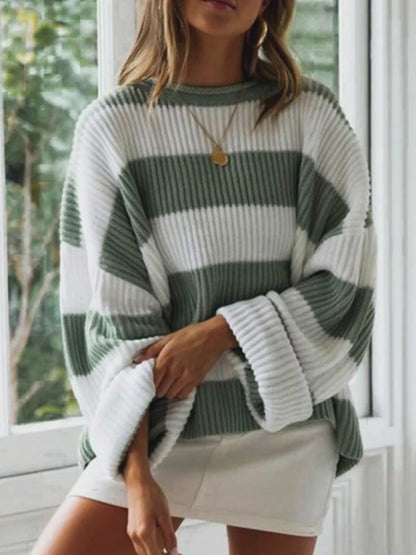 Oversized Striped Knit Jumper