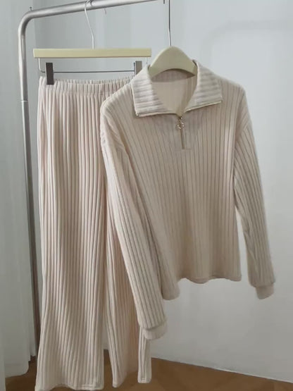 Ribbed Knit Lounge Set